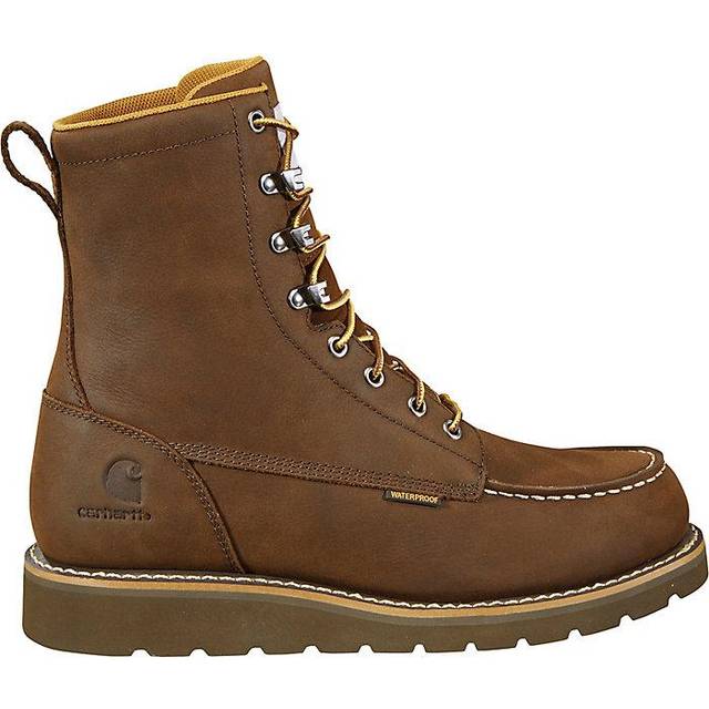 "Carhartt Men's WP 8"""""""" Moc Soft Toe Wedge Boot Ankle  Dark Brown  8.5 Wide"