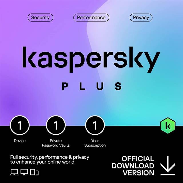 Kaspersky Plus 1 Gerät - 1 Jahr, 2025, ESD, Download