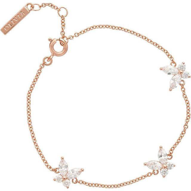 Olivia Burton Rose Gold Marquise Butterfly Bracelet - 16cm