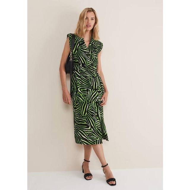 Phase Eight Women's Trinny Zebra Print Trench Midi Dress - Green - 12