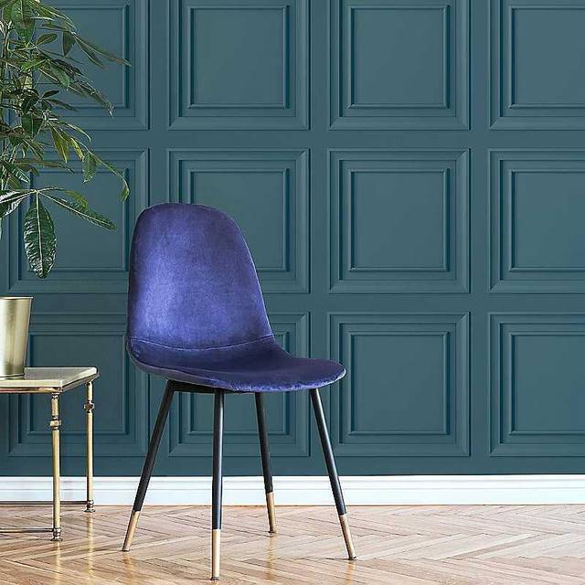 Fresco Wood Panelled Teal Wallpaper - Green (100cm L X 52.1cm W)