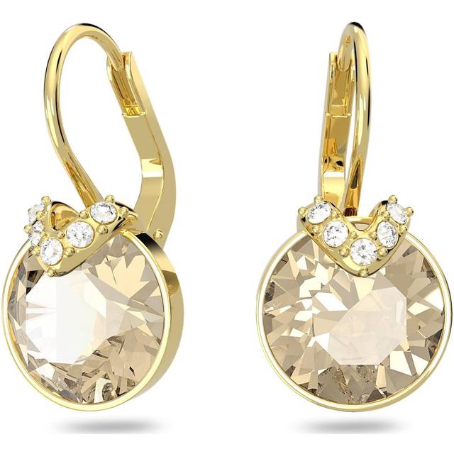 Bella Gold-Tone Plated Round Cut V Drop Earrings 5662093