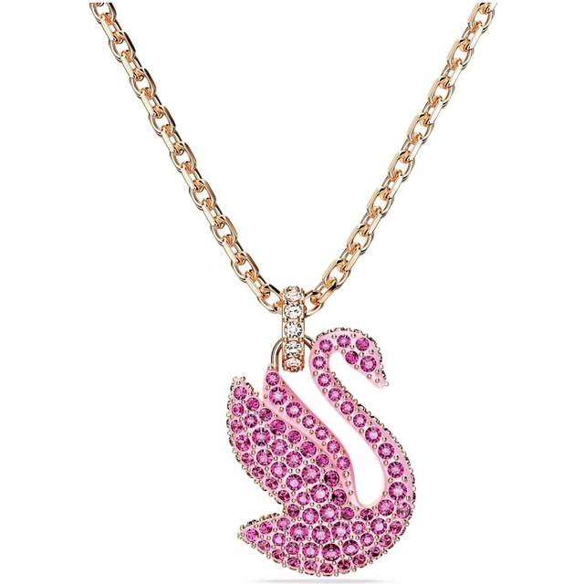 Swan pendant, Swan, Medium, Pink, Rose gold-tone plated - OS