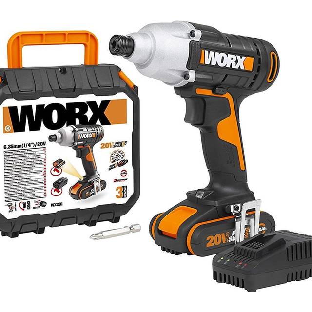 Worx 20V Cordless Impact Driver 1 x 2.0Ah Aluminium