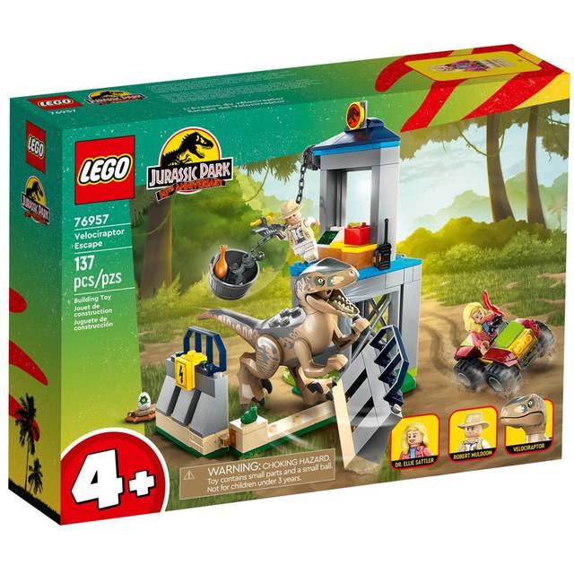 LEGO Jurassic Park Velociraptor Escape 76957 Building Toy Set (137 Pieces)