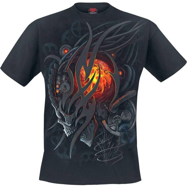Spiral Steampunk Skull T-Shirt black