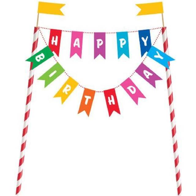 Unique Party 49578 - Rainbow Birthday Cake Bunting Topper