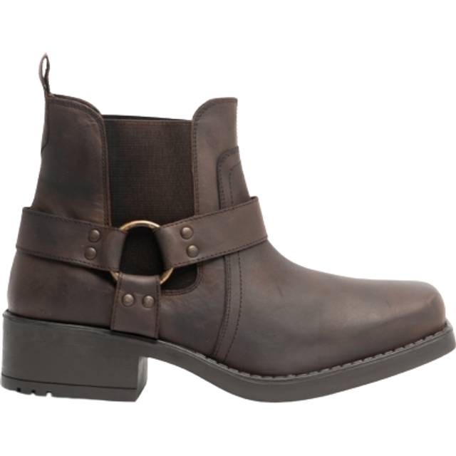 (10 UK, Brown) Woodland Mens Low Harley Gusset Harness Leather Boots