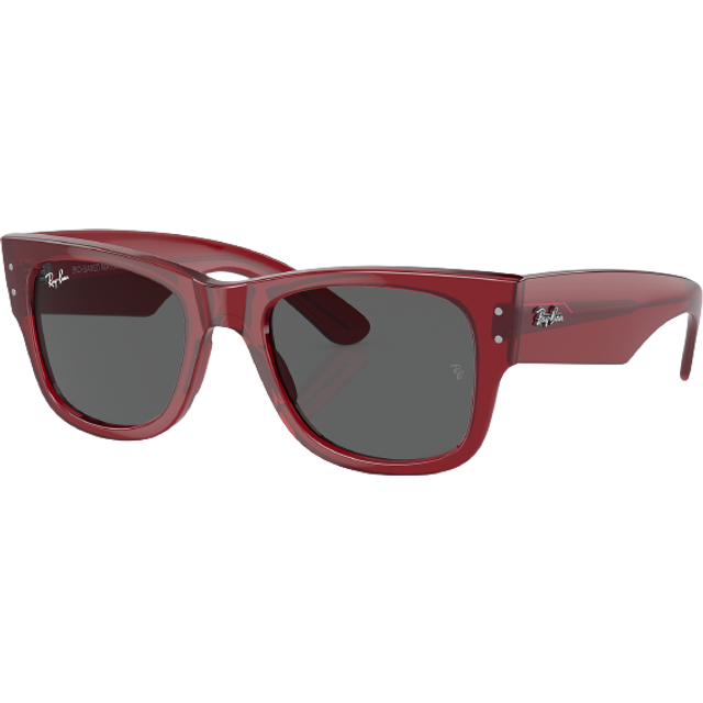 Ray Ban Mega Wayfarer Bio Based Dark Grey Square Unisex Sunglasses RB0840S 6679B1 51 - Red (OS)
