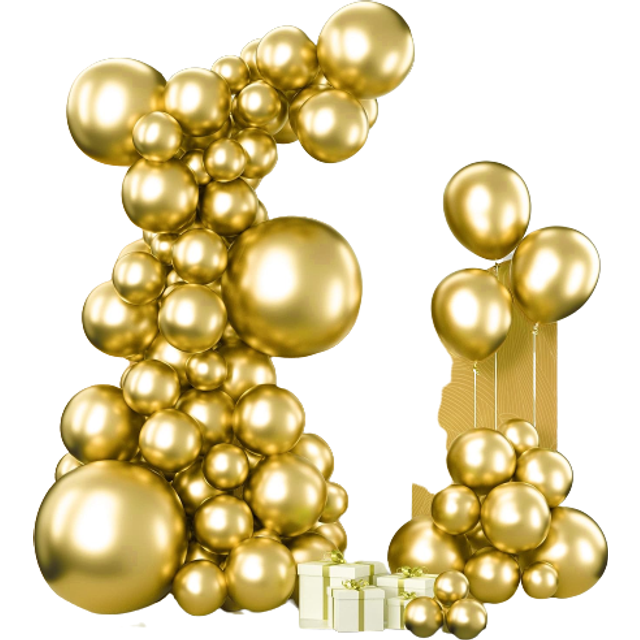 Metallic Gold Balloons, 102 pcs Gold Metallic Balloons Different Sizes Pack of 18 Inch 12 Inch 10 Inch 5 Inch Gold Balloons for Balloon Garland or