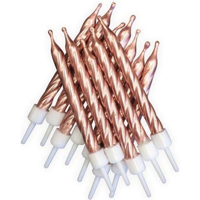 Anniversary House Metallic Candles Rose Gold with Holders