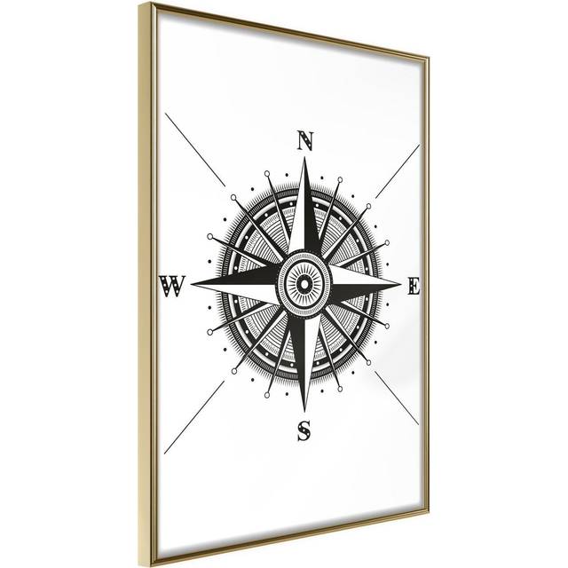 Inramad Poster / Tavla - Rose of the Winds - 20x30 Guldram