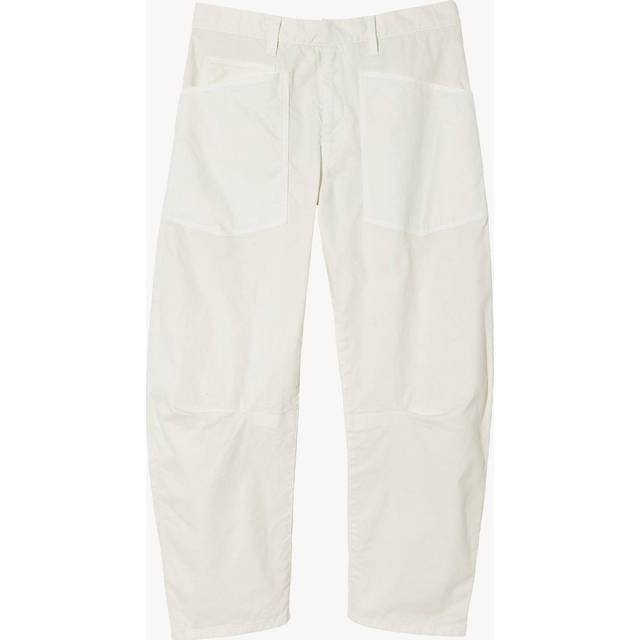 Shon Mid-Rise Cropped Pants - EGGSHELL - 6