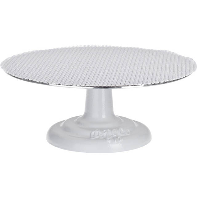 Ateco Cast Iron and Non-Slip Pad Cake Stand  12 inch  White