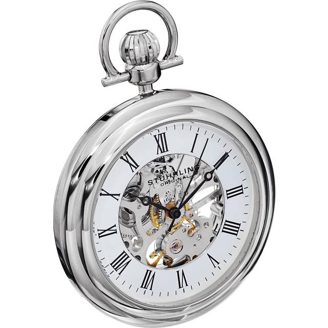 Stührling Vintage Skeleton Fickur 6053.33113 - Unisex - 45 mm - Analogt - Automatiskt - Mineralglas - White (45 mm)