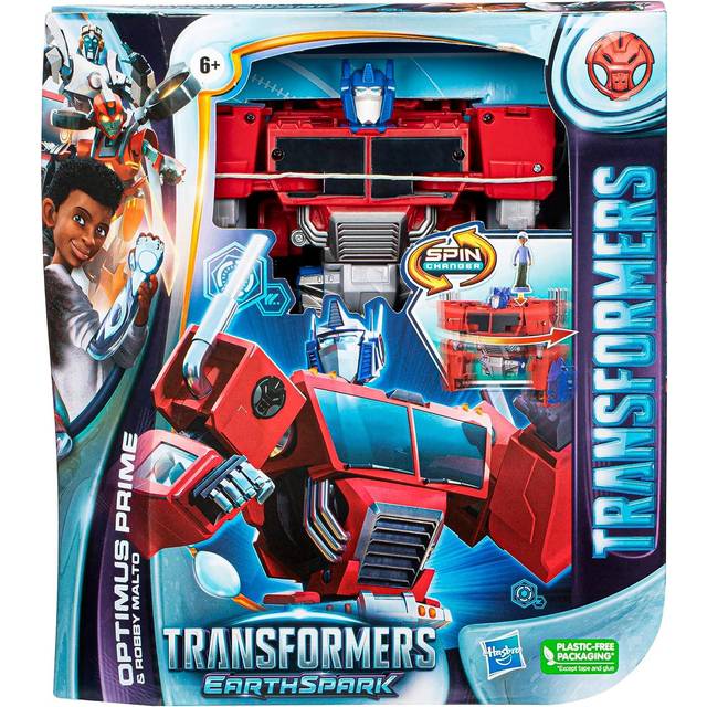 Transformers Toys EarthSpark Spin Changer Optimus Prime 8-Inch Action