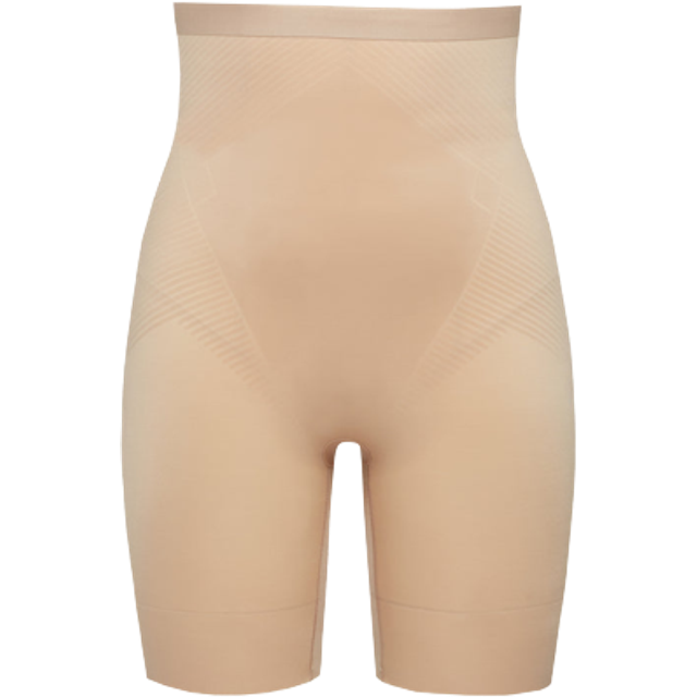 Spanx – Invisible 2.0 – Champagnebeige shorts med hög midja-Naturlig