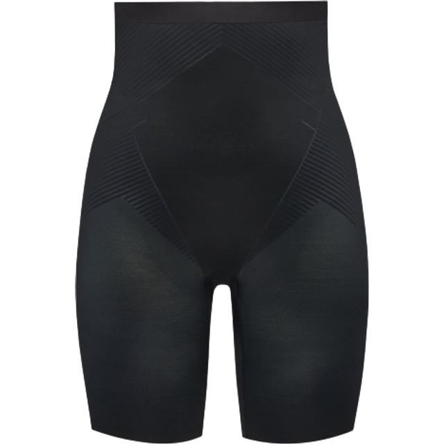 SPANXshape Invisible High-Waisted Mid-Thigh Shorts - VERY BLACK - Large
