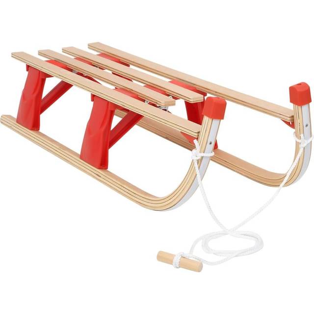 vidaXL Solid Wood Folding Sledge 110 cm Snow Sleigh Toboggan Sled Snow Scooter