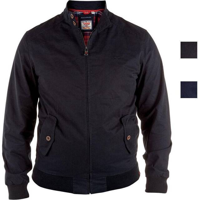 D555 mens harrington jacket full zip up long sleeves check lining 2xl-8xl