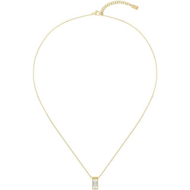 BOSS Clia Gold Plated Crystal Pendant Necklace