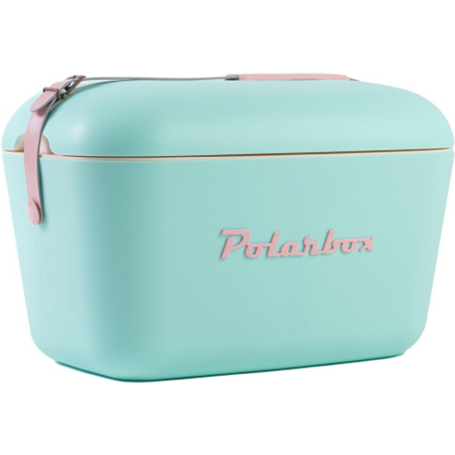 Polarbox 20L Retro Coolbox - Sky Blue Baby Rose Pop, Blue