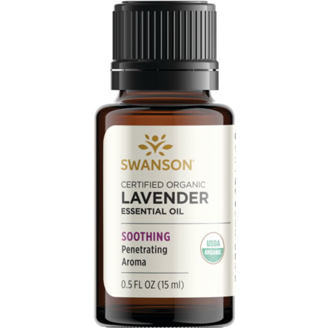 Swanson, Certified Organic Essential Oil, Lavender, 0.5 fl oz (15 ml)