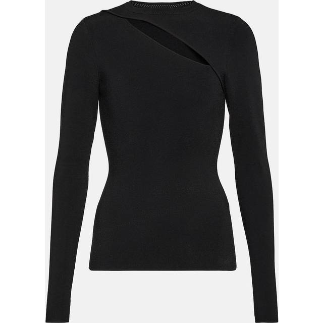 Victoria Beckham Ladies Black Cut-Out Ribbed-Knit Top, Brand Size 6 (US Size 2) (Size 2)