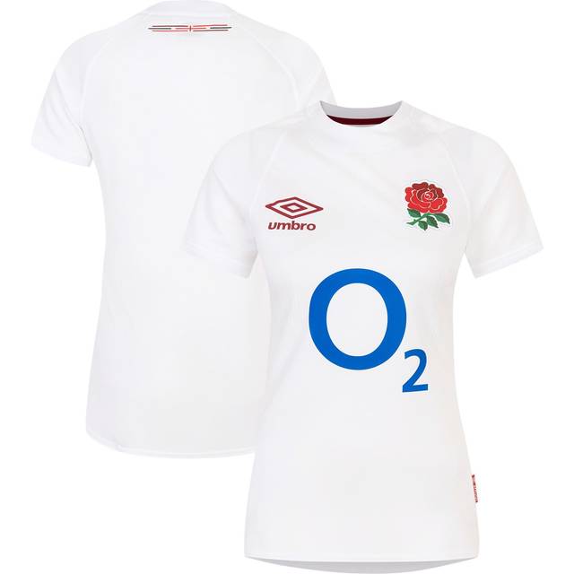 '23-'24 England Rugby Home Replica Shirt (Womens) Women's White Polyester Azerbaijan Made By: Umbro