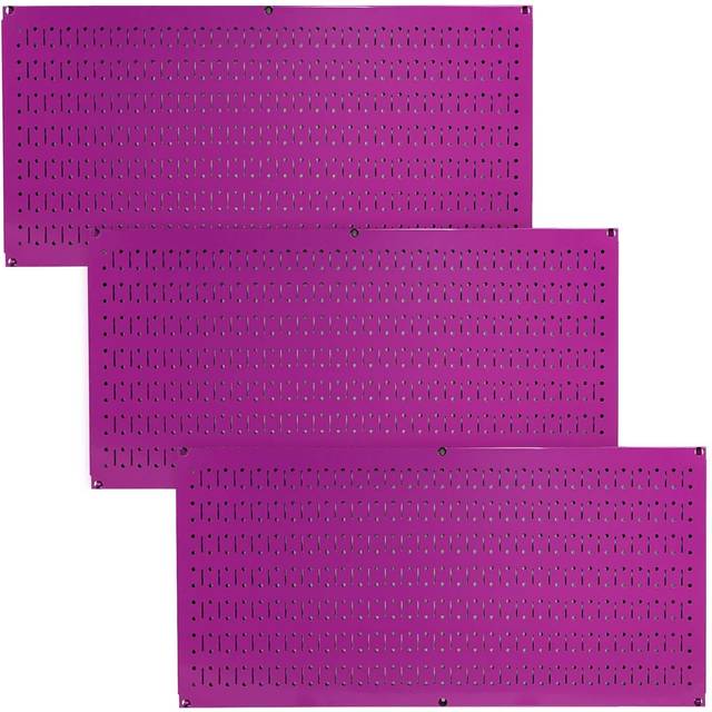 Wall Control Pegboard Value Pack - (3) Pack of Wall Control 16-Inch Tall x 32-Inch Wide Horizontal Purple Metal Pegboards for Wall Home & Garage Tool