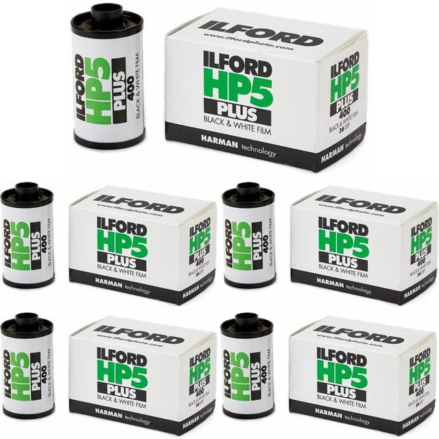 Ilford HP5 Plus ISO 400 Black and White 35mm Roll Film Bundle (36 Exposures  5-Pack) (5 Items)