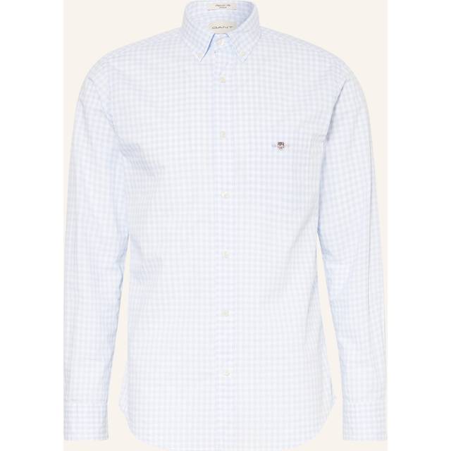 Classic long-sleeve shirt in gingham check poplin Gant - Bleu - M