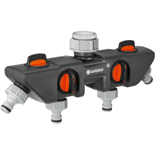 Gardena 4 Way Tap Connector - Black