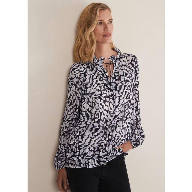 Phase Eight Women's Amryn Abstract Blouse - Carbon/Ivory - 16