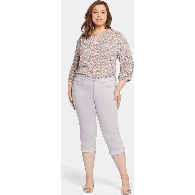 Nydj Plus Marilyn Pearl Grey Crop Jean