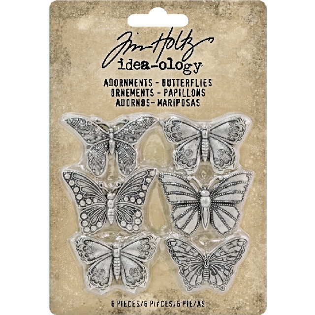 "Idea-Ology Metal Adornments 1"" 6/Pkg-Butterflies"
