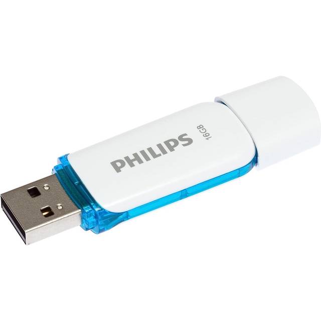 Philips Snow Edition 2.0 USB-minne 16 GB för PC, bärbar dator, datalagring, läshastighet upp till 21 MB/s