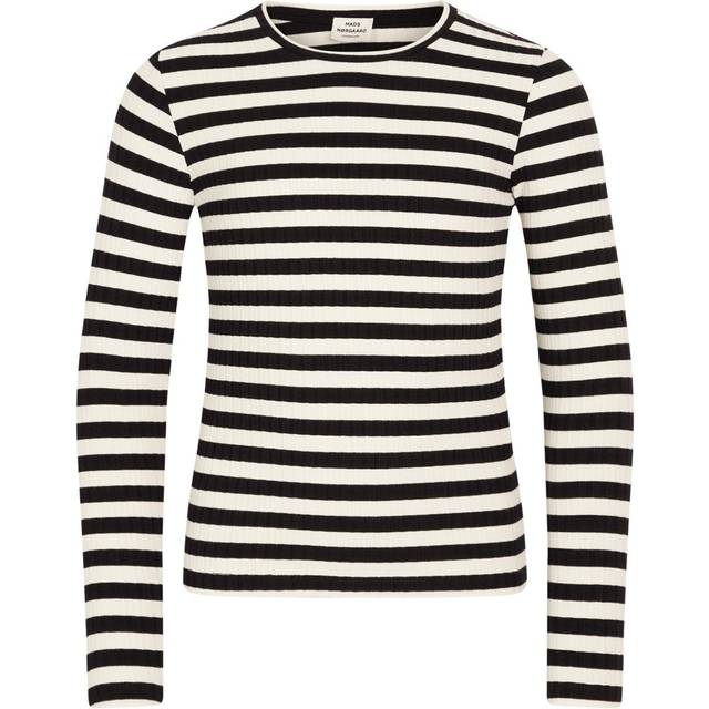 Mads Nørgaard - Copenhagen 5x5 Classic Stripe Talika Top Stl. 14 år fepojkar Blusar Från Magasin - Sort Med Hvide Striber (14 år)