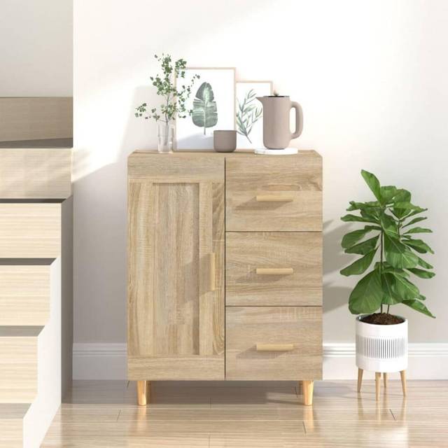 vidaXL Sideboard Sonoma Oak 69.5x34x90 cm Engineered Wood - Brown