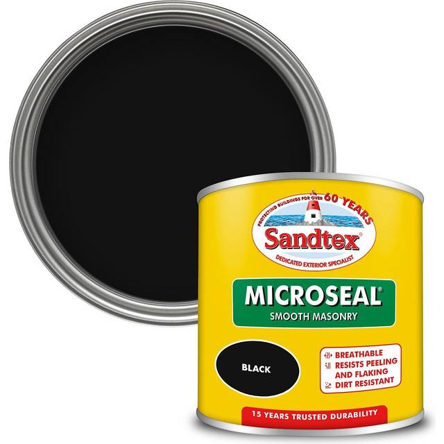 Sandtex Microseal Ultra Smooth Masonry Paint, Black 150ml