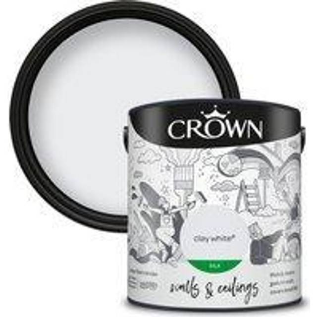 Crown Breatheasy Walls & Ceilings Clay White Silk Emulsion Paint 2.5L