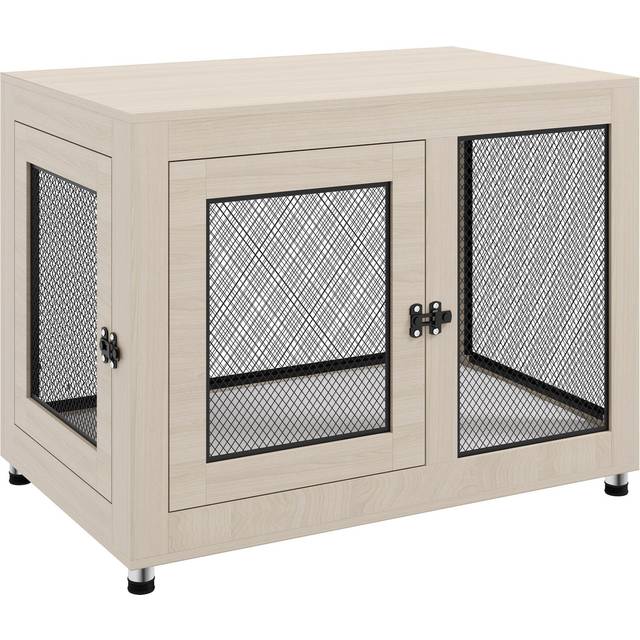PawHut Pet Crate End Table w/ Soft Washable Cushion for Lage Medium Small Dogs - Natural | TJ Hughes
