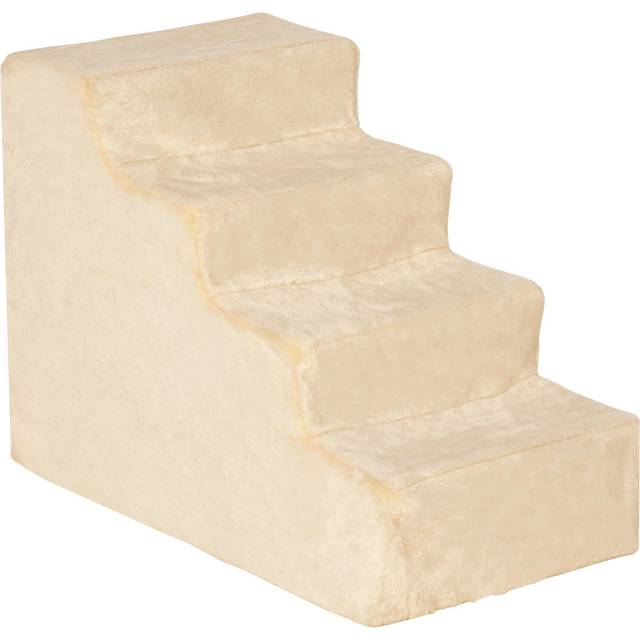 PawHut Four-Step Portable Dog Stairs with Washable Plush Cover - for Small Pets | TJ Hughes