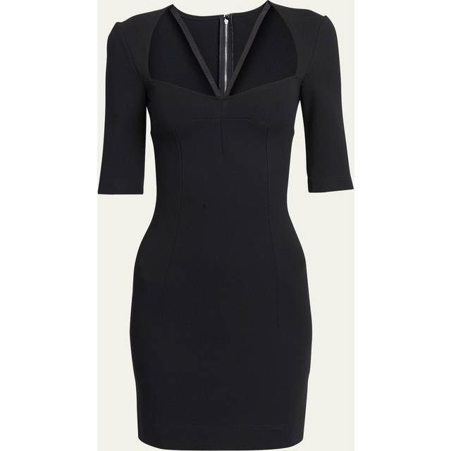 Dolce & Gabbana Short Jersey Dress With 3/4 Sleeves - Woman Dresses Black Viscose 46
