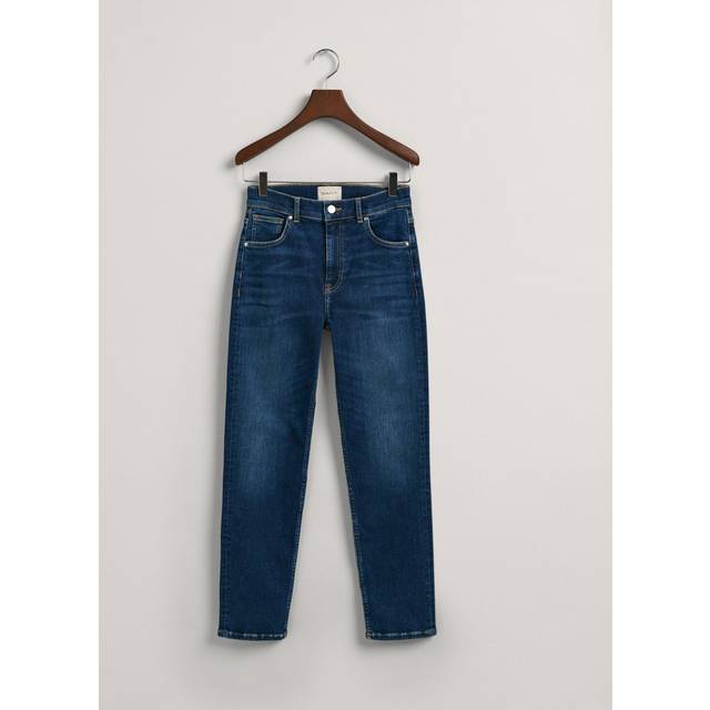 GANT Dam cropped slim jeans, mörkblå broken IN, standard, Mörkblå trasig, 29W