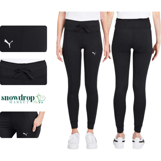 PUMA Womens Midweight Drawstring Jogger Leggings with Side Pocket (Med