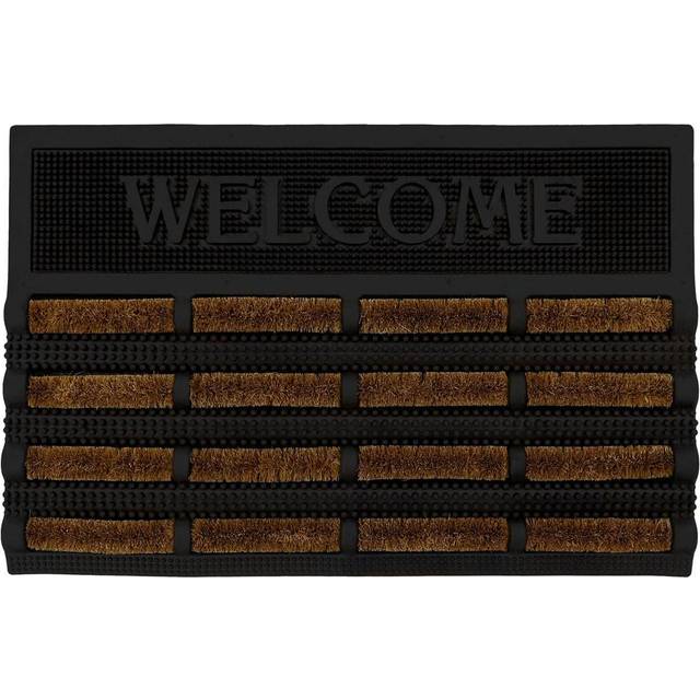 JVL - Nimbus Rubber Coir Scraper Tuffscrape Doormat, 40x60cm, Welcome