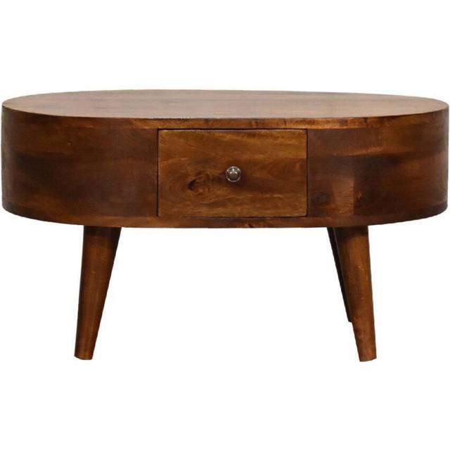 Adorable Solid Wood Furniture - Mini Chestnut Rounded Coffee Table