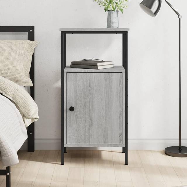 Vidaxl - Bedside Cabinet Grey Sonoma 41x31x80 cm Engineered Wood