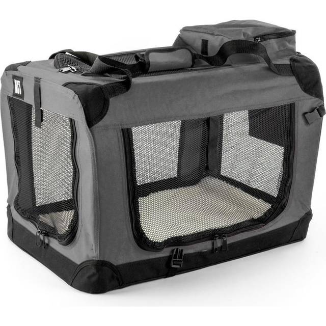 KCT Medium Grey Fabric Pet Carrier Travel Transport Bag for Cats and Dogs